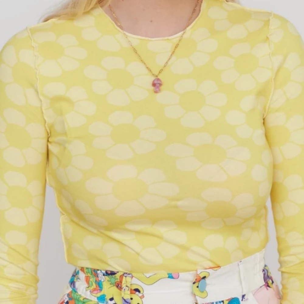 Lazy Oaf Mellow Yellow Frilly Top